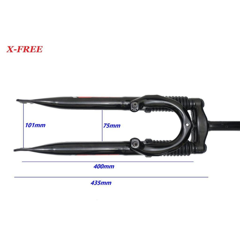 X-FREE自行車26＂避震有牙前叉 管徑25.4mm 上管長153mm 180mm 避震登山車1吋鎖牙腳踏車前叉-細節圖2