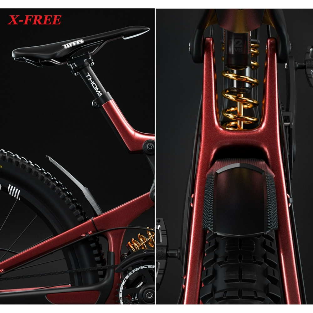 X-FREE升級版碳纖紋硬殼檔泥板 單片束帶型擋水板 自行車前後通用後擋泥板 前檔泥片土除-細節圖7