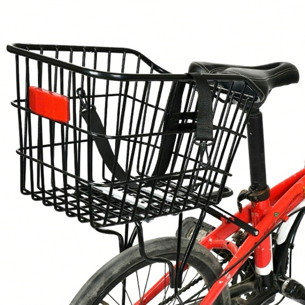 X-FREE 自行車後貨架籃子 後座架菜籃寵物籃 學生書包後置物筐 腳踏車後置籃筐藍框後車筐車籃-細節圖5