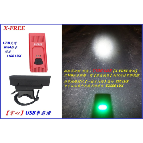 X-FREE 掌心燈 智能光感車前燈+喇叭 USB充電 腳踏車頭燈 自行車燈 單車前燈 手電筒定位燈警示燈 C0144