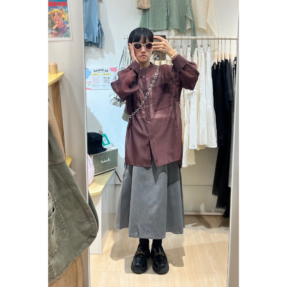 側腰綁帶西裝七分裙-細節圖7