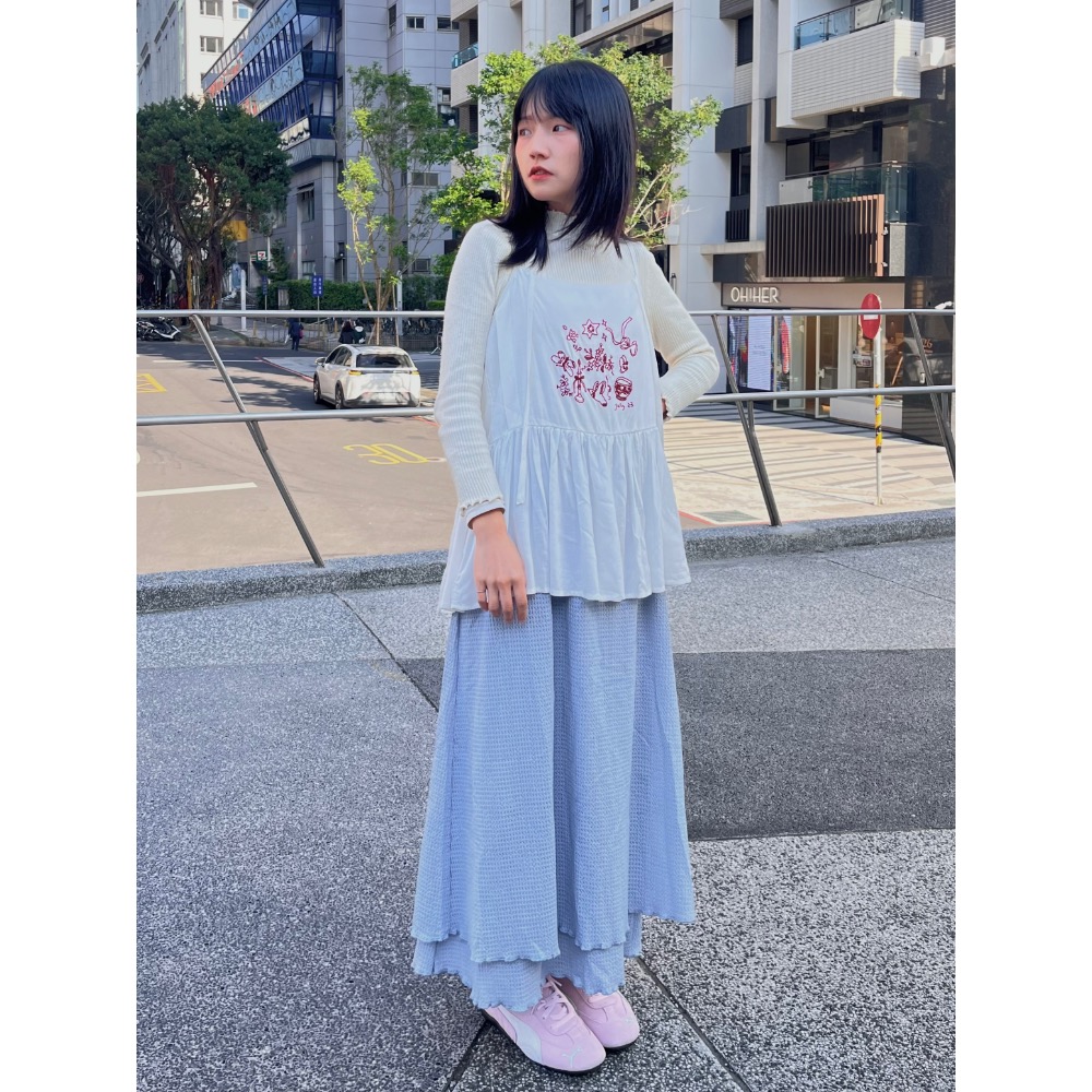 雙層壓褶半身裙-細節圖2