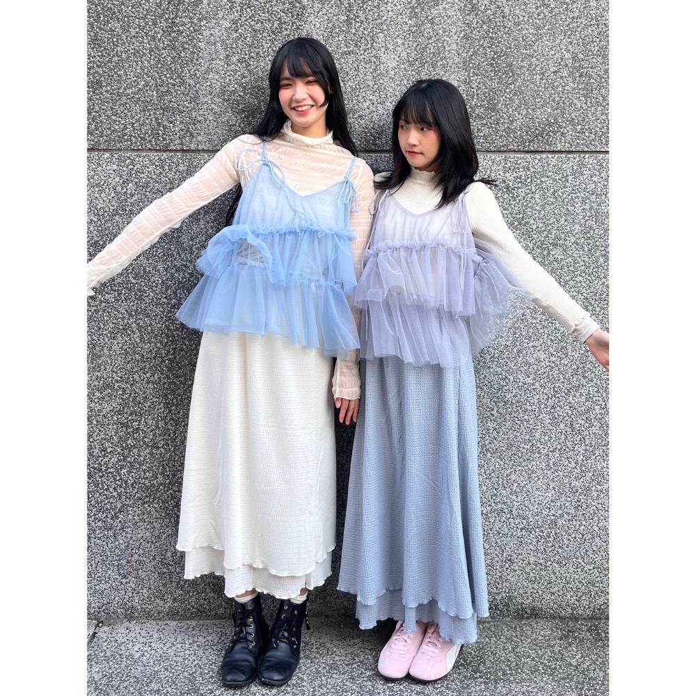 雙層壓褶半身裙-細節圖5