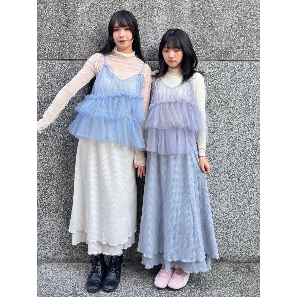 雙層壓褶半身裙-細節圖6