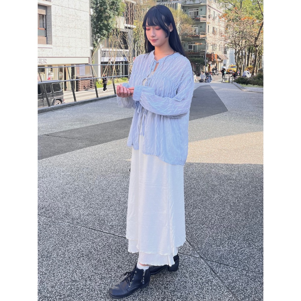 雙層壓褶半身裙-細節圖8