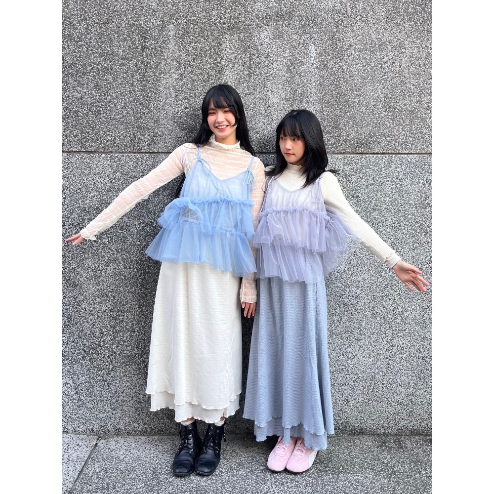 不規則荷葉網紗背心-細節圖8