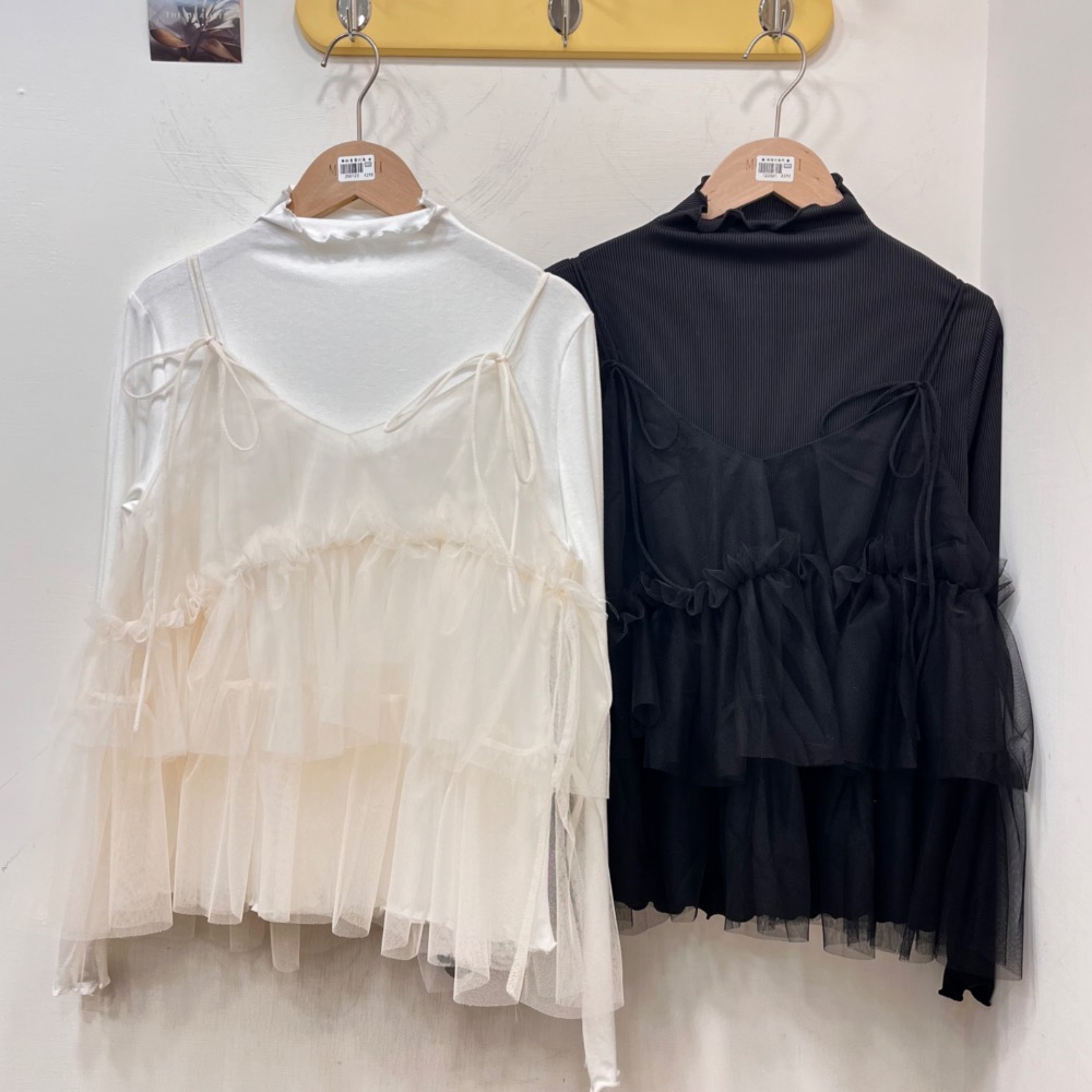 不規則荷葉網紗背心-細節圖10