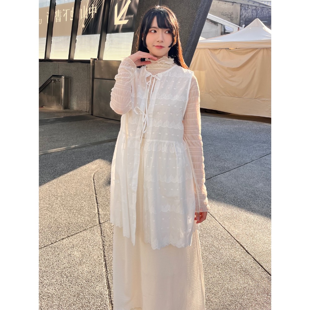 花紋綁帶疊穿背心裙-細節圖4