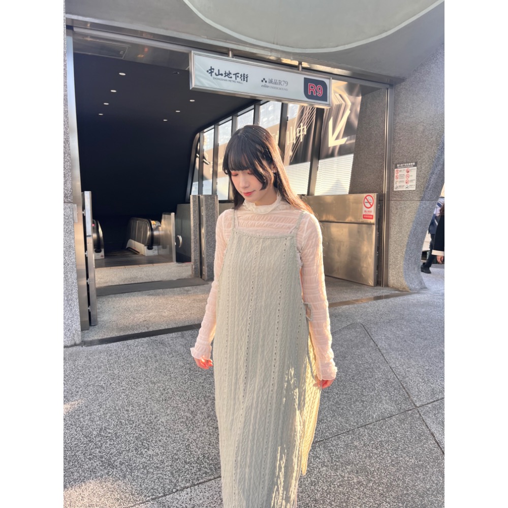 花紋長洋裝兩件套-細節圖4