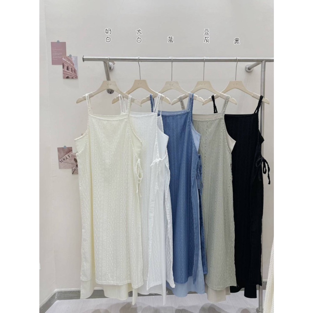 花紋長洋裝兩件套-細節圖8