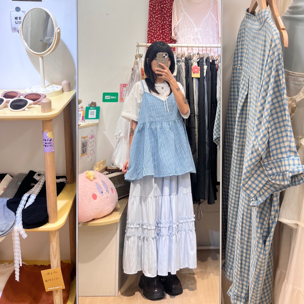 下擺雙荷葉邊半身裙-細節圖3