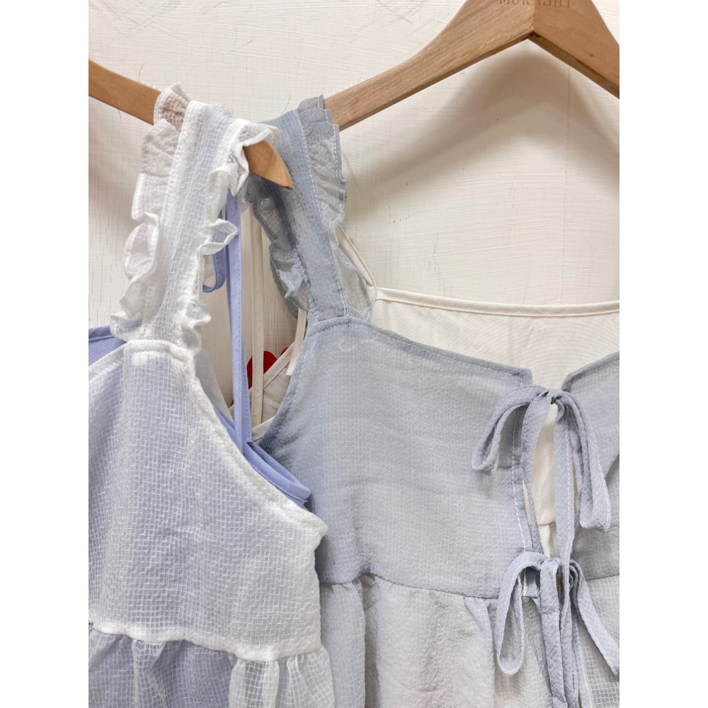 荷葉設計雙榜綁帶背心-細節圖5