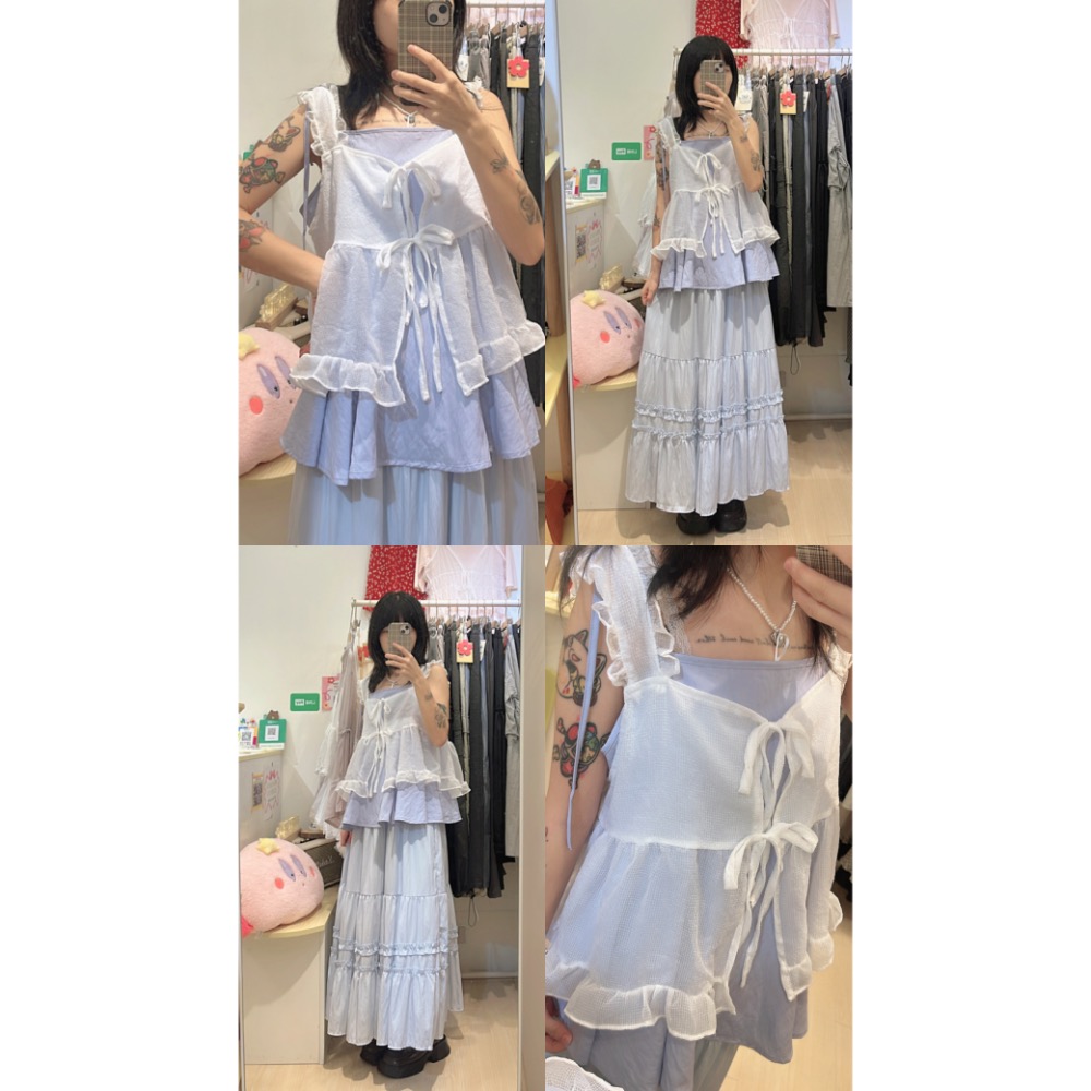 荷葉設計雙榜綁帶背心-細節圖6