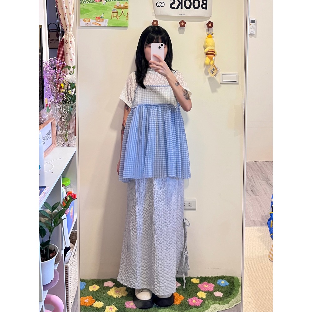 格紋透膚背心-細節圖8