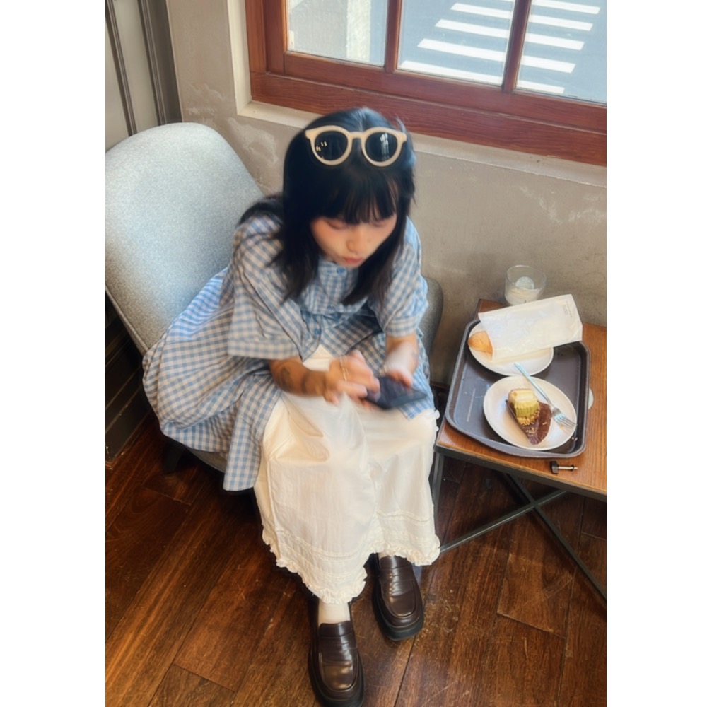 格紋飛鼠袖襯衫（現+預購）-細節圖6