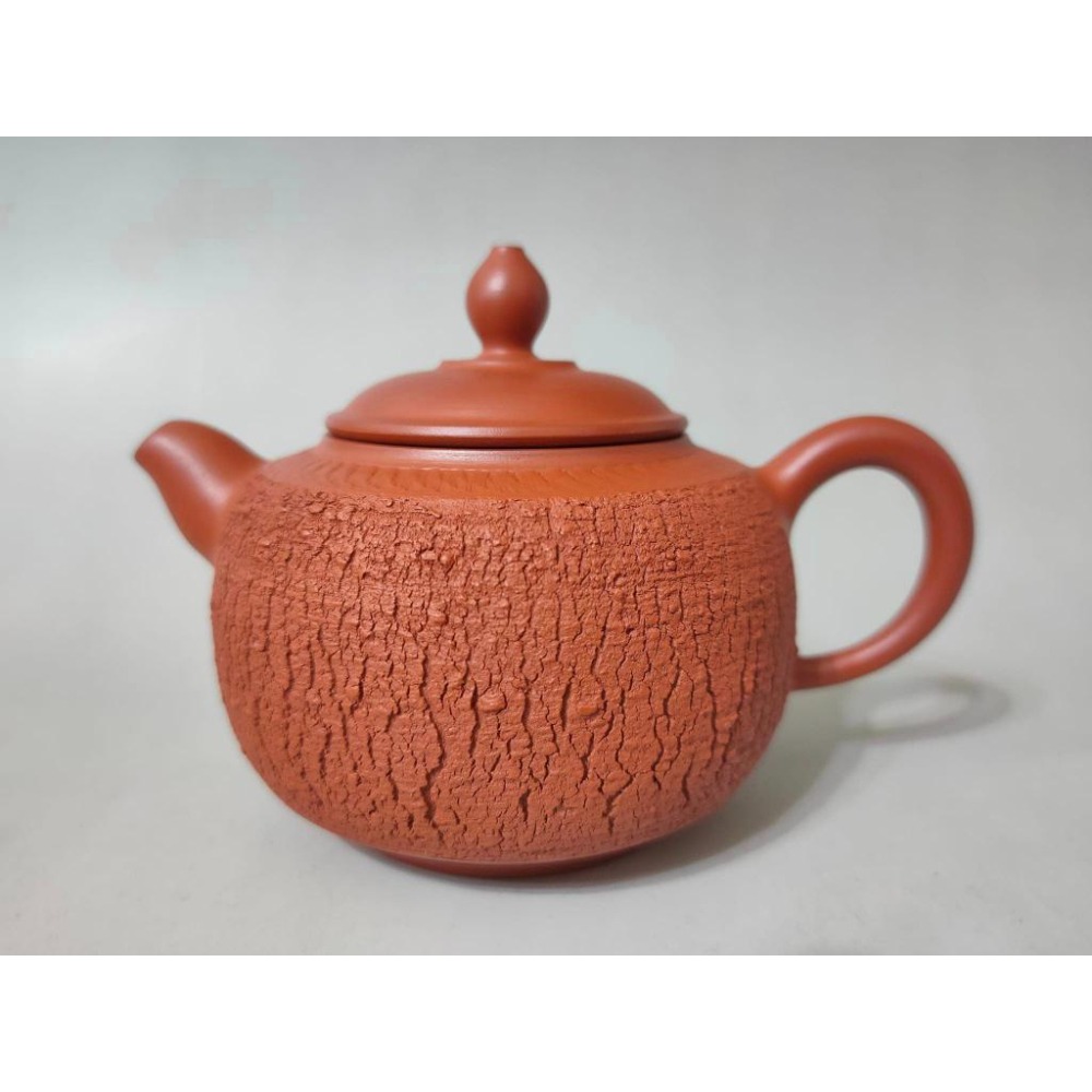 【澄韻堂】現貨全新正品、免運-台灣陶藝家-陳政嵐朱泥爆裂壶-有證書與作者落款,約200-220cc-細節圖2