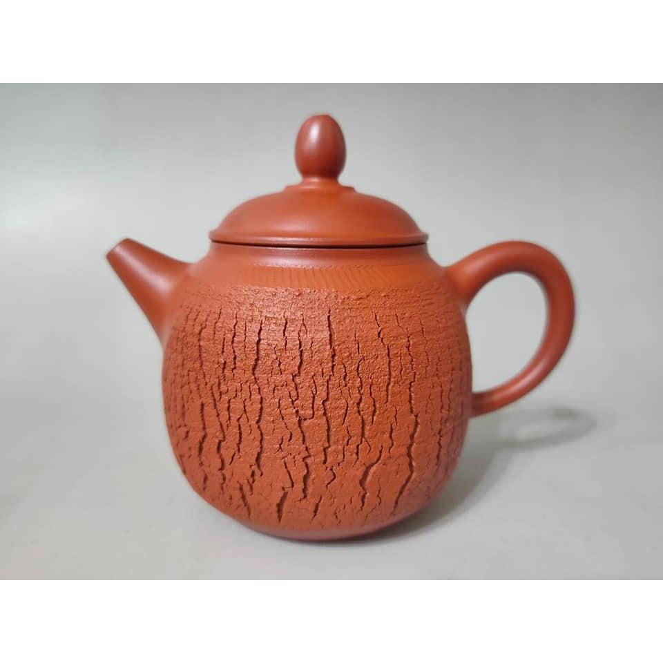 【澄韻堂】現貨全新正品、免運-台灣陶藝家-陳政嵐朱泥爆裂壶-有證書與作者落款,約200-220cc-細節圖4