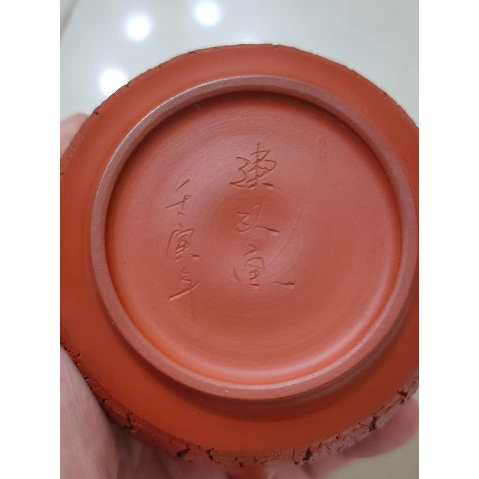 【澄韻堂】現貨全新正品、免運-台灣陶藝家-陳政嵐朱泥爆裂壶-有證書與作者落款,約200-220cc-細節圖9