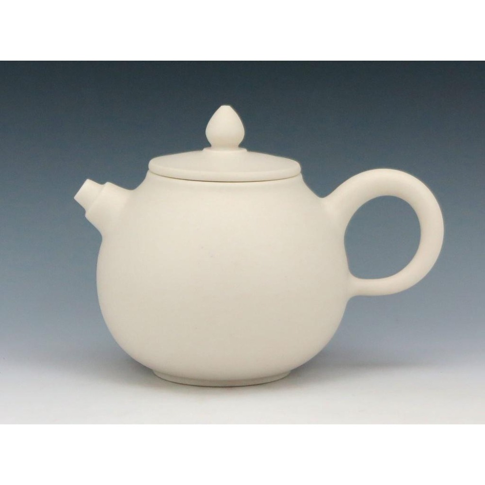 【澄韻堂】現貨全新正品、免運-台灣陶藝名家 張美芬 手拉胚茶壺 手工白陶單壺-約180~200cc,附禮盒有保証卡-細節圖2