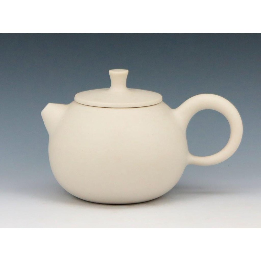 【澄韻堂】現貨全新正品、免運-台灣陶藝名家 張美芬 手拉胚茶壺 手工白陶單壺-約180~200cc,附禮盒有保証卡-細節圖5