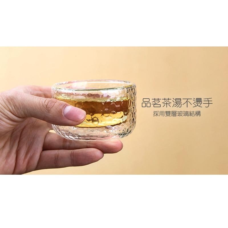 【澄韻堂】宜龍/茶大師 鎚目紋雙層玻璃杯(80ml)2入-細節圖5