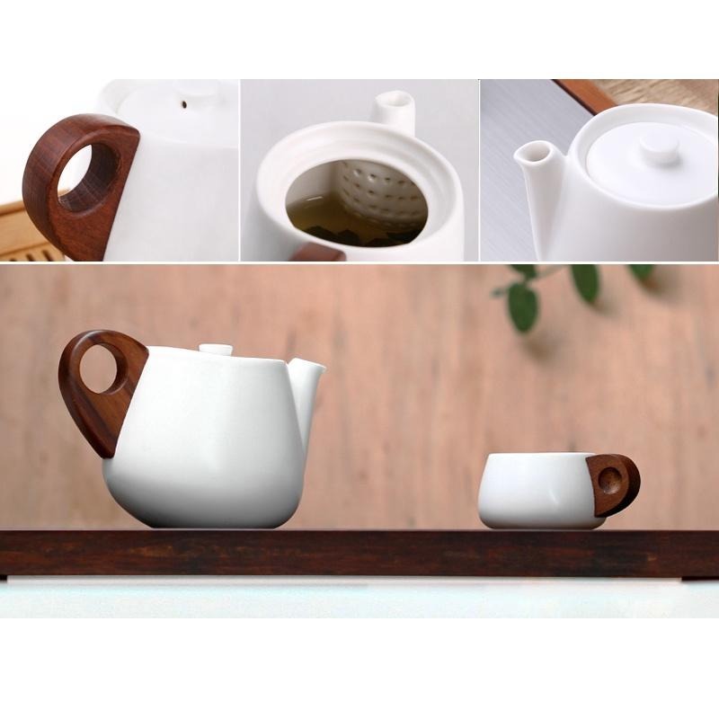 【澄韻堂】免運-宜龍陶瓷茶具組 白‧居易(壺+2杯)3入禮盒 茶壺 泡茶壺 整套茶具 茶具禮盒-細節圖3