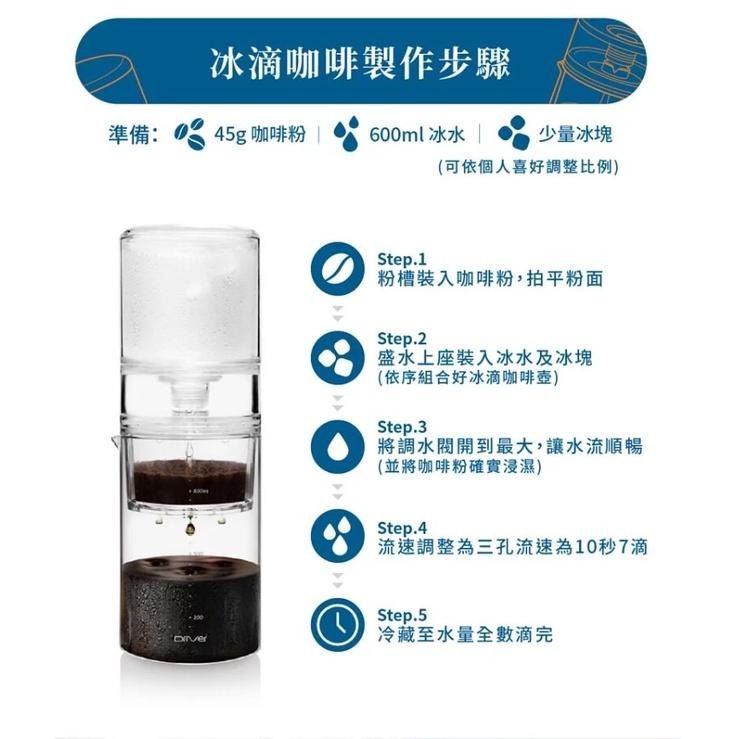 【澄韻堂】現貨, 原廠正品,附發票-Driver 3倍速 冰滴咖啡壺 專利3倍速粉槽 2小時極速萃取 可調節水閥 冰滴壺-細節圖8