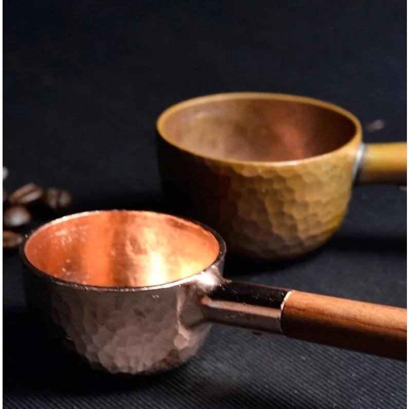 【澄韻堂】免運, 河野流  純手作銅匙 原木手把，每一支的紋理都是唯一 ．手工搥打反覆敲擊, 一體成型-細節圖2