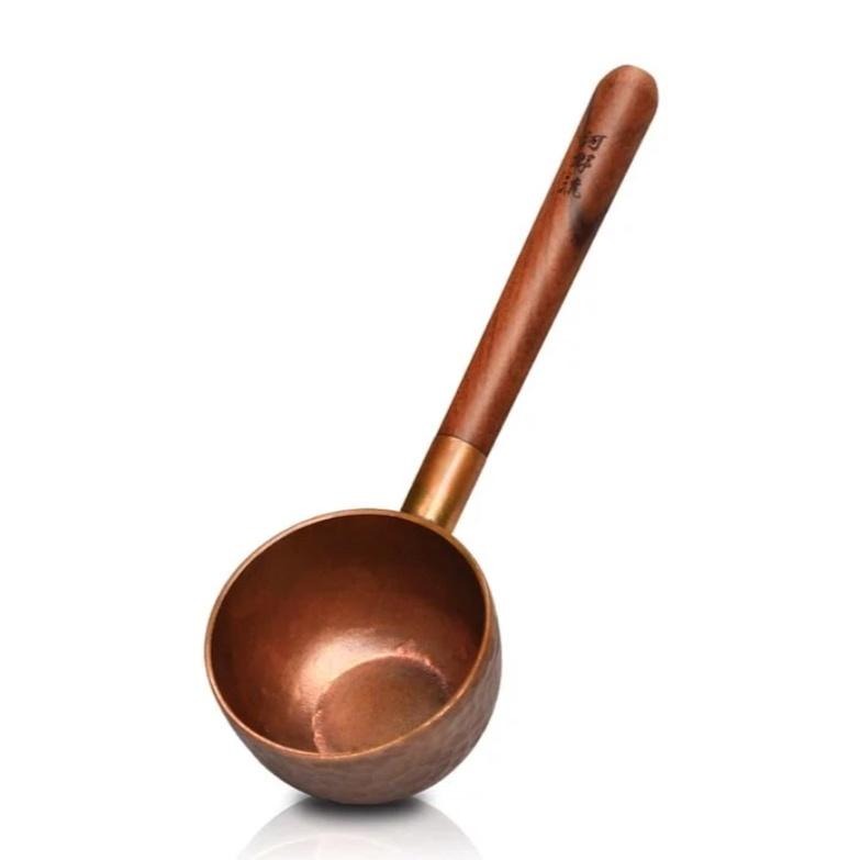 【澄韻堂】免運, 河野流  純手作銅匙 原木手把，每一支的紋理都是唯一 ．手工搥打反覆敲擊, 一體成型-細節圖4