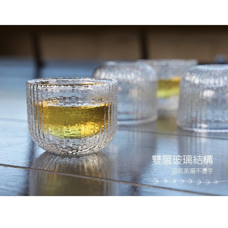 【澄韻堂】 宜龍/茶大師 雙層玻璃-貝紋水晶雙層玻璃杯2入(85ml), 防燙玻璃杯,茶杯-細節圖4