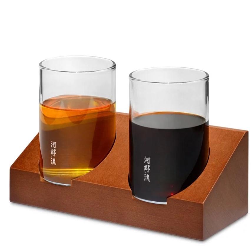 【澄韻堂】河野流 雙子座玻璃杯組(內含：河野流 雙子座1入、冰熱杯2入)山毛櫸木密封蓋 極具美感的咖啡罐、茶罐-細節圖4