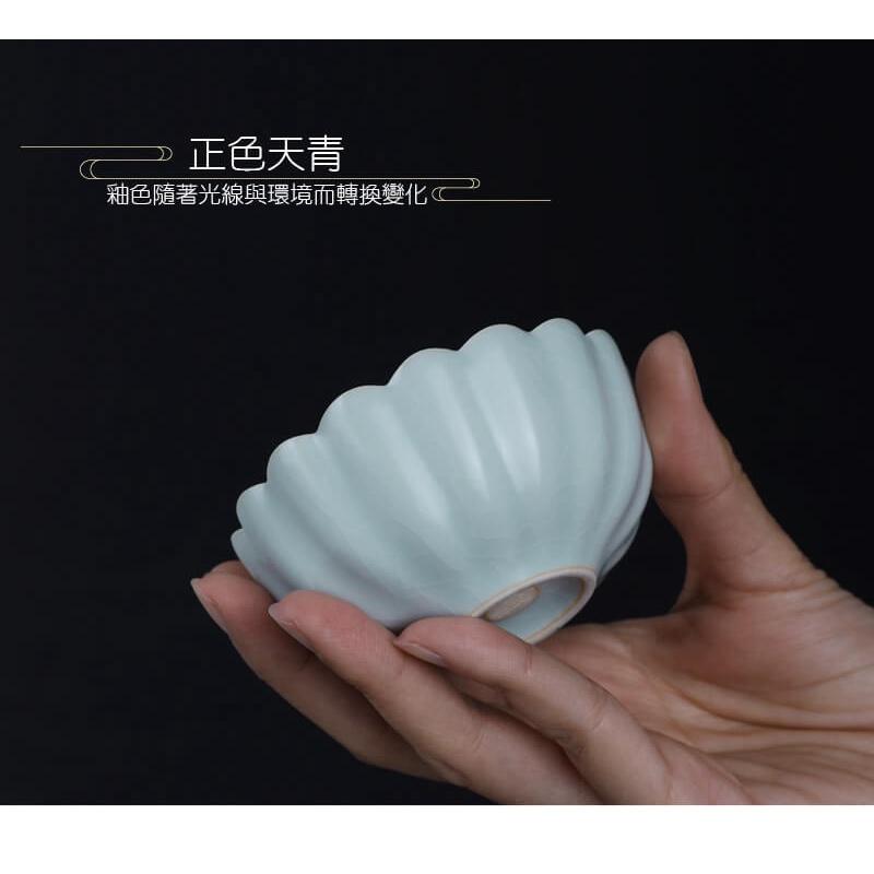 【澄韻堂】宜龍陶瓷茶具/茶器 天青汝窯單杯-(60ml)2入-細節圖3