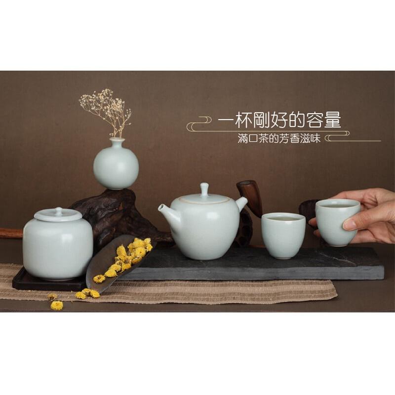 【澄韻堂】宜龍陶瓷茶具/茶器 天青汝窯單杯-(60ml)2入-細節圖4