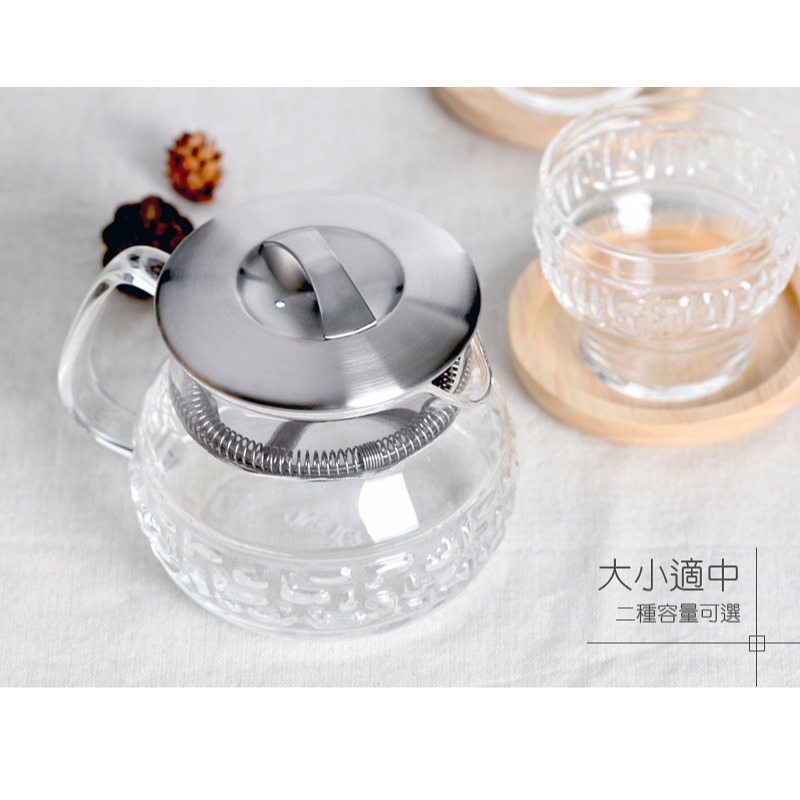【澄韻堂】宜龍/茶大師如意紋-400/700ML可選-熱銷11年304不鏽鋼蓋-耐熱玻璃-細節圖2