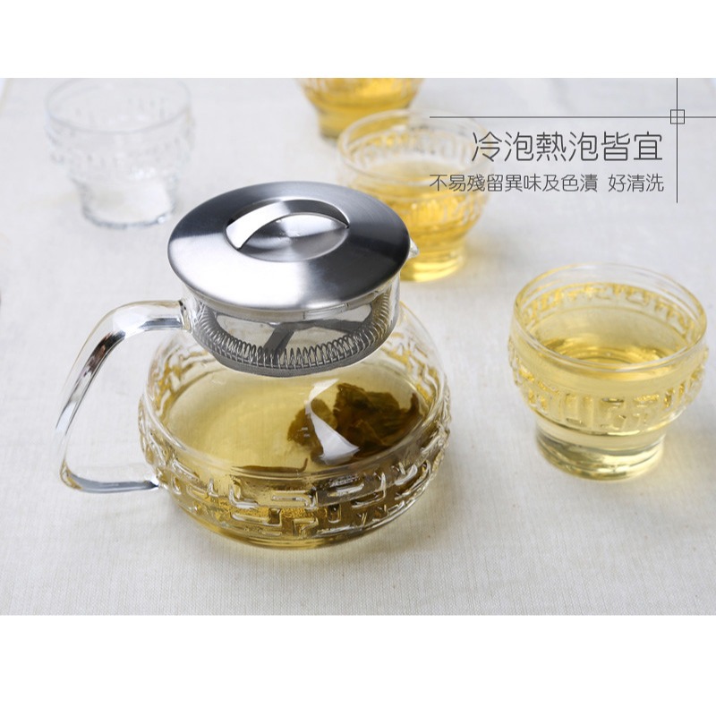 【澄韻堂】宜龍/茶大師如意紋-400/700ML可選-熱銷11年304不鏽鋼蓋-耐熱玻璃-細節圖8