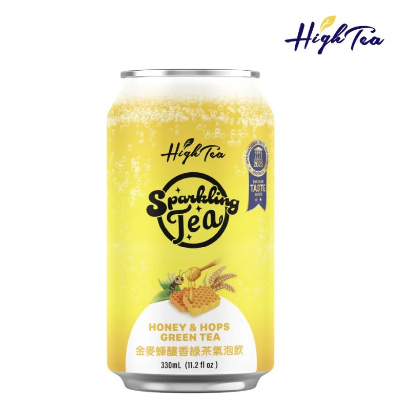 【澄韻堂】芳第/HIGH-TEA-金麥蜂釀香綠茶氣泡飲330ml/罐, 氣泡茶 微氣泡 無酒精 飲料-細節圖2