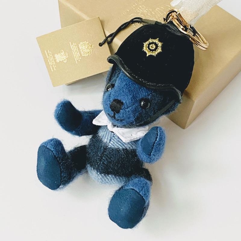 全新真品🇬🇧Burberry英倫警察熊吊飾｜藍喀什米爾｜鑰匙圈包掛飾Bobby Thomas Police Bear-細節圖3