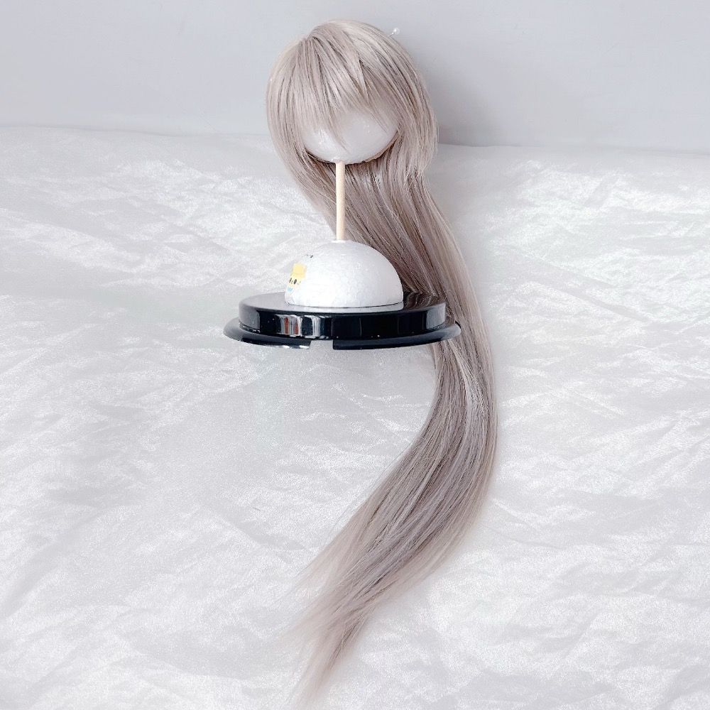 台現🇹🇼 三分bjd 22-23頭圍 沈星回屬性 手改毛 銀灰 娃用假髮-細節圖2