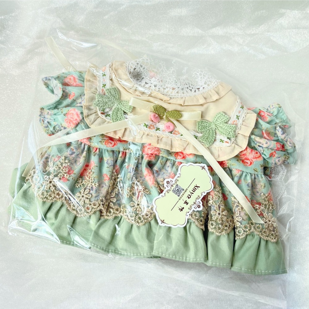 台現🇹🇼38cm拉布布手工訂製娃衣 田園綠 《迪士尼雪莉玫S娃規格》LABUBU MOKOKO-細節圖4