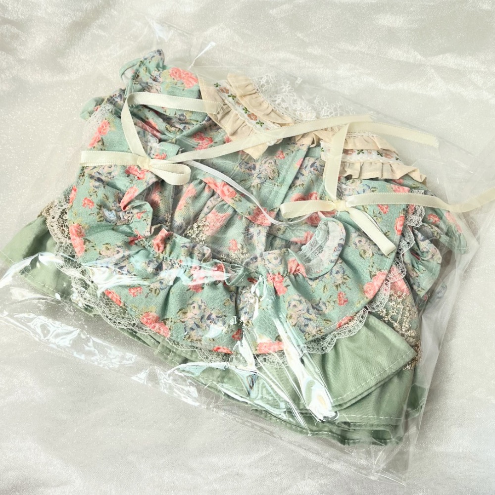 台現🇹🇼38cm拉布布手工訂製娃衣 田園綠 《迪士尼雪莉玫S娃規格》LABUBU MOKOKO-細節圖5