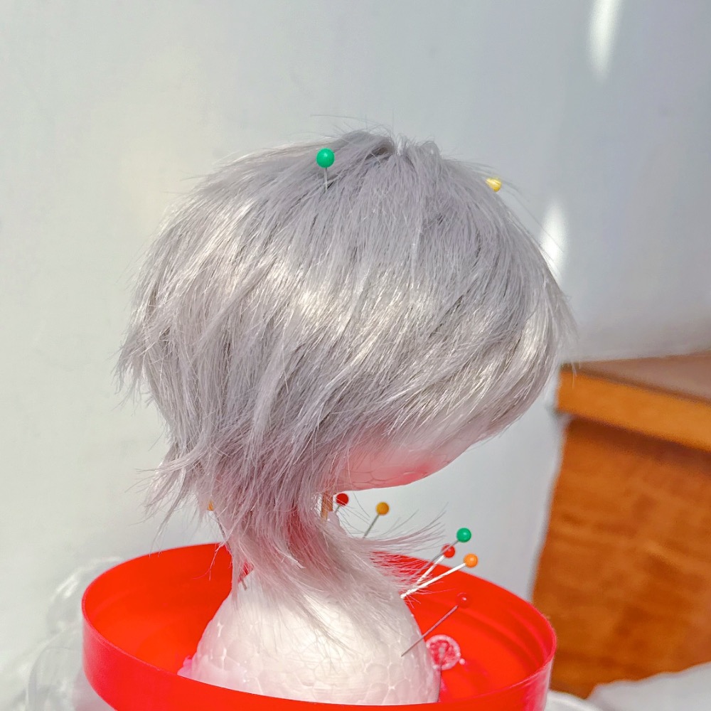 台現🇹🇼大三分 銀灰 手改毛 BJD 假髮 男神毛 狼尾-細節圖5