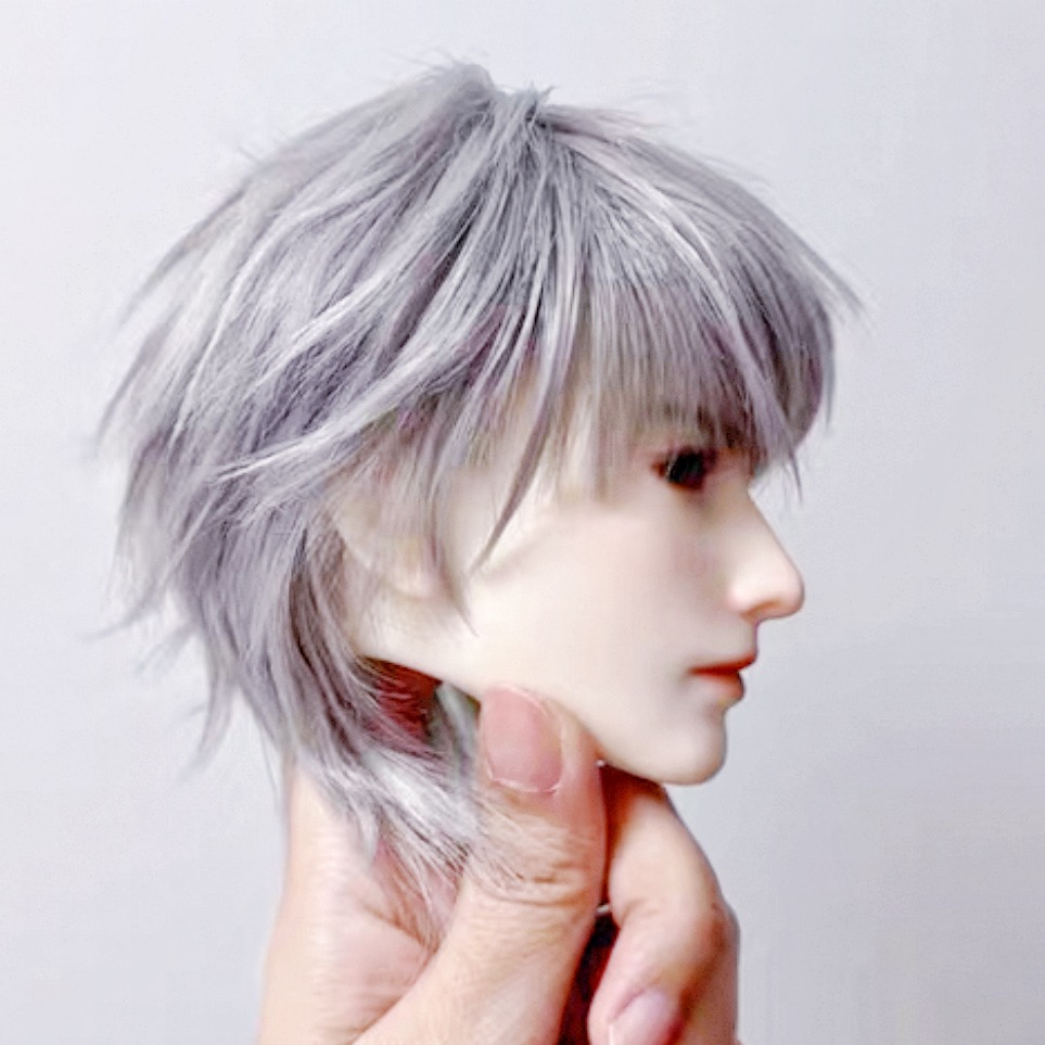 台現🇹🇼大三分 銀灰 手改毛 BJD 假髮 男神毛 狼尾-細節圖7