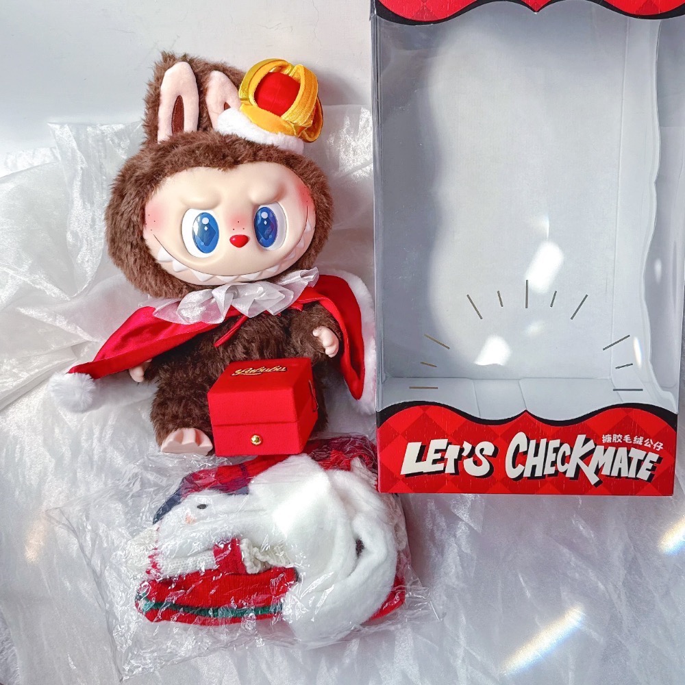 美品👑Labubu 37公分 象棋大冒險 國王 毛絨公仔 泡泡瑪特 popmart 拉布布-細節圖2