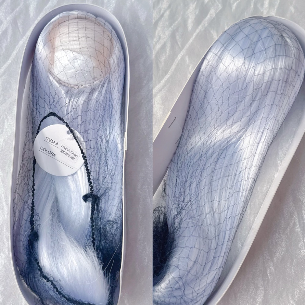 全新✨李氏越洋 bjd 假髮 手勾前蕾絲平尖雙尖 側分長髮毛胚-細節圖4