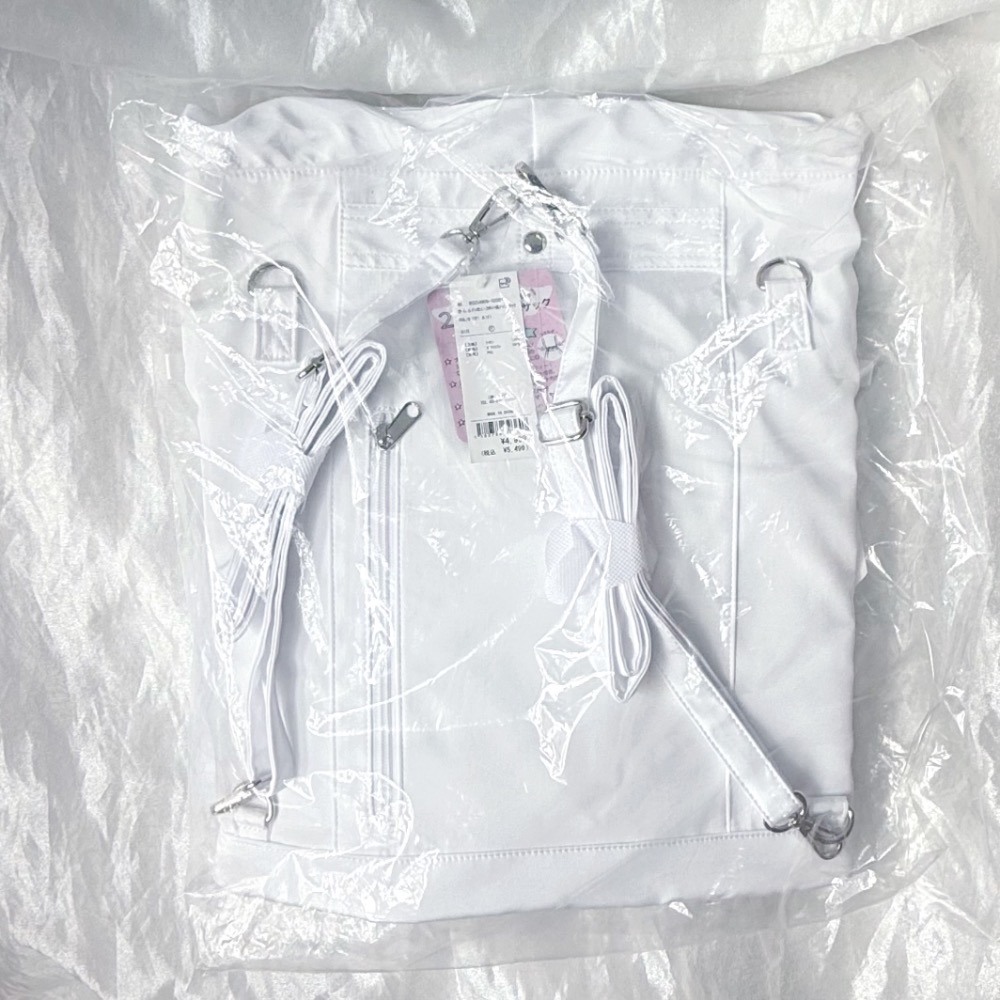 台現🇯🇵Wego兩用20cm棉花娃痛包 白色 後背 肩背 推活-細節圖2