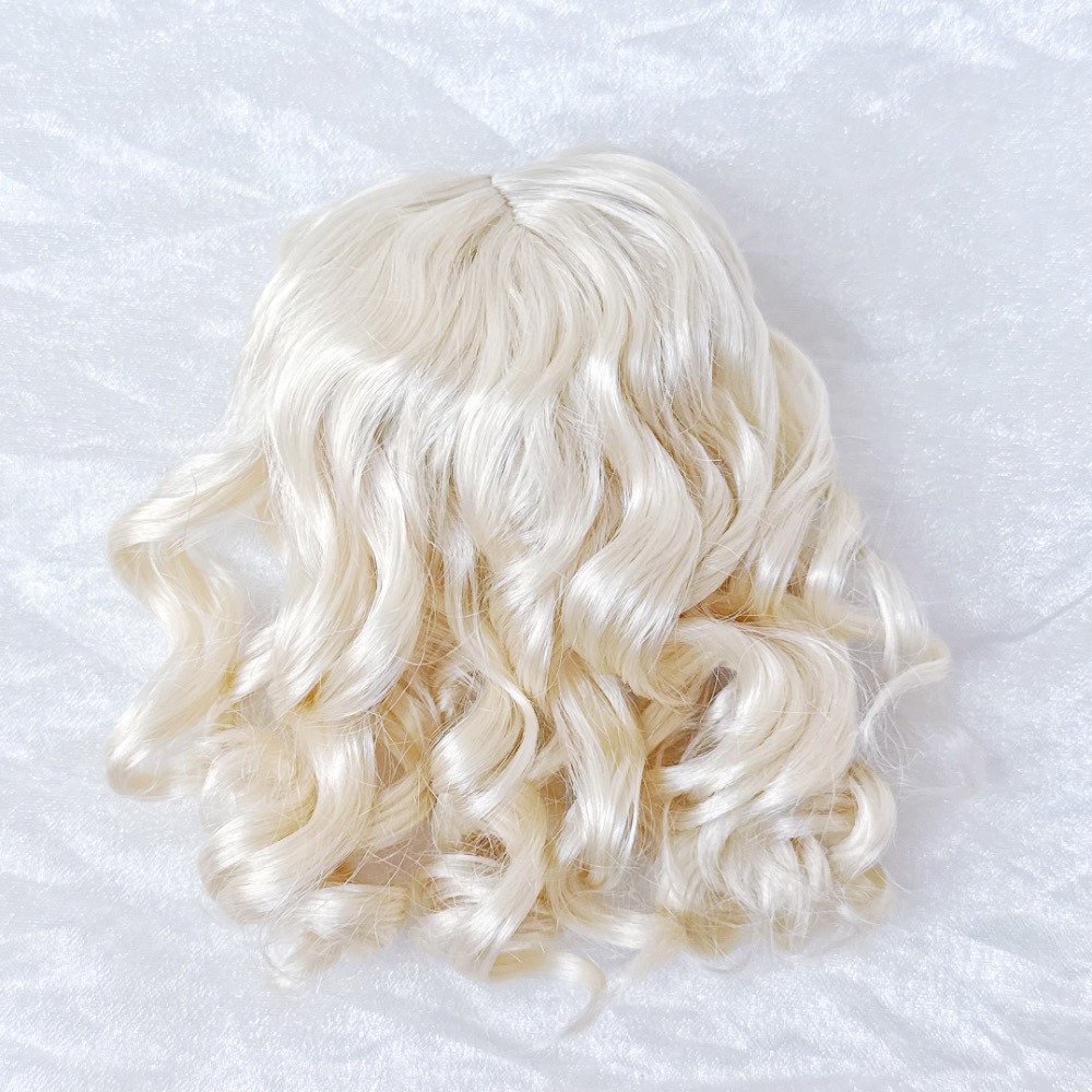 美品✨miucat 喵柒 bjd 4分 仿馬海毛假髮 捲瀏海 淺金色-細節圖3
