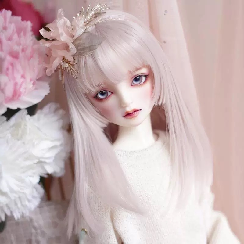 美品✨miucat 喵柒 bjd 4分 高溫絲假髮 公主切 姬髮 三刀平-細節圖2