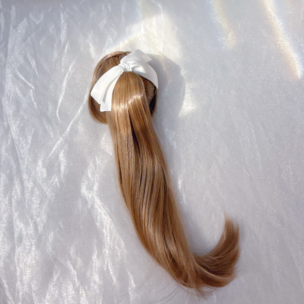 美品✨貓王松鼠 bjd 4分 假髮 耐熱絲 高馬尾 長捲髮 sdm mdd 1/4 bjd msd-細節圖2