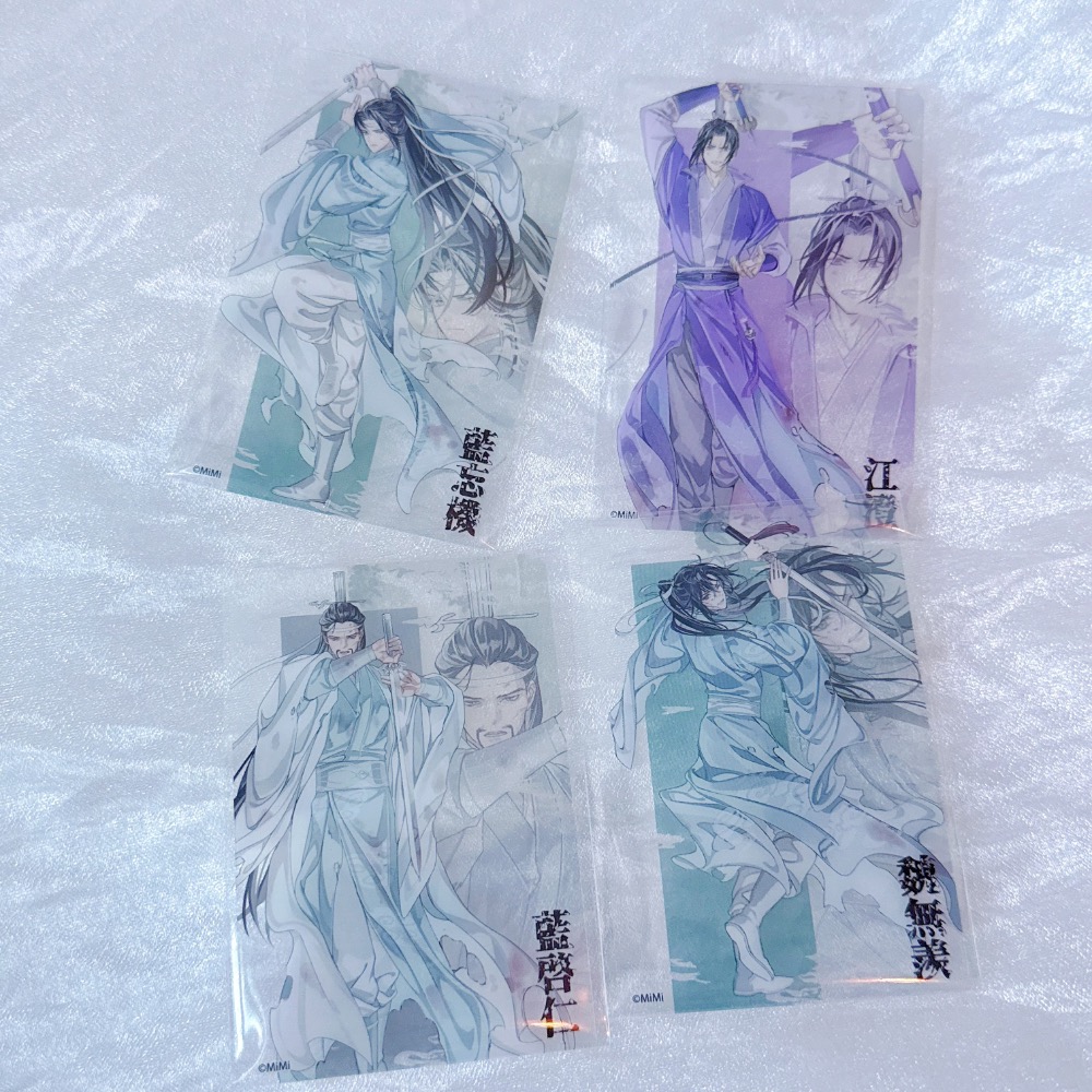 台現🇹🇼魔道祖師 日本cafe週邊 月下清影 壓克力立牌B + 透卡四張 忘羨 魏無羨 藍忘機-細節圖4