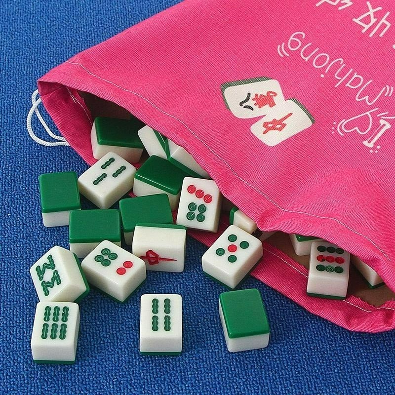 <不要錯過> 電動麻將收納袋 麻將收納袋 帆布袋 束口袋 水袋 5色可選 搭電動麻將買另有優惠-細節圖2